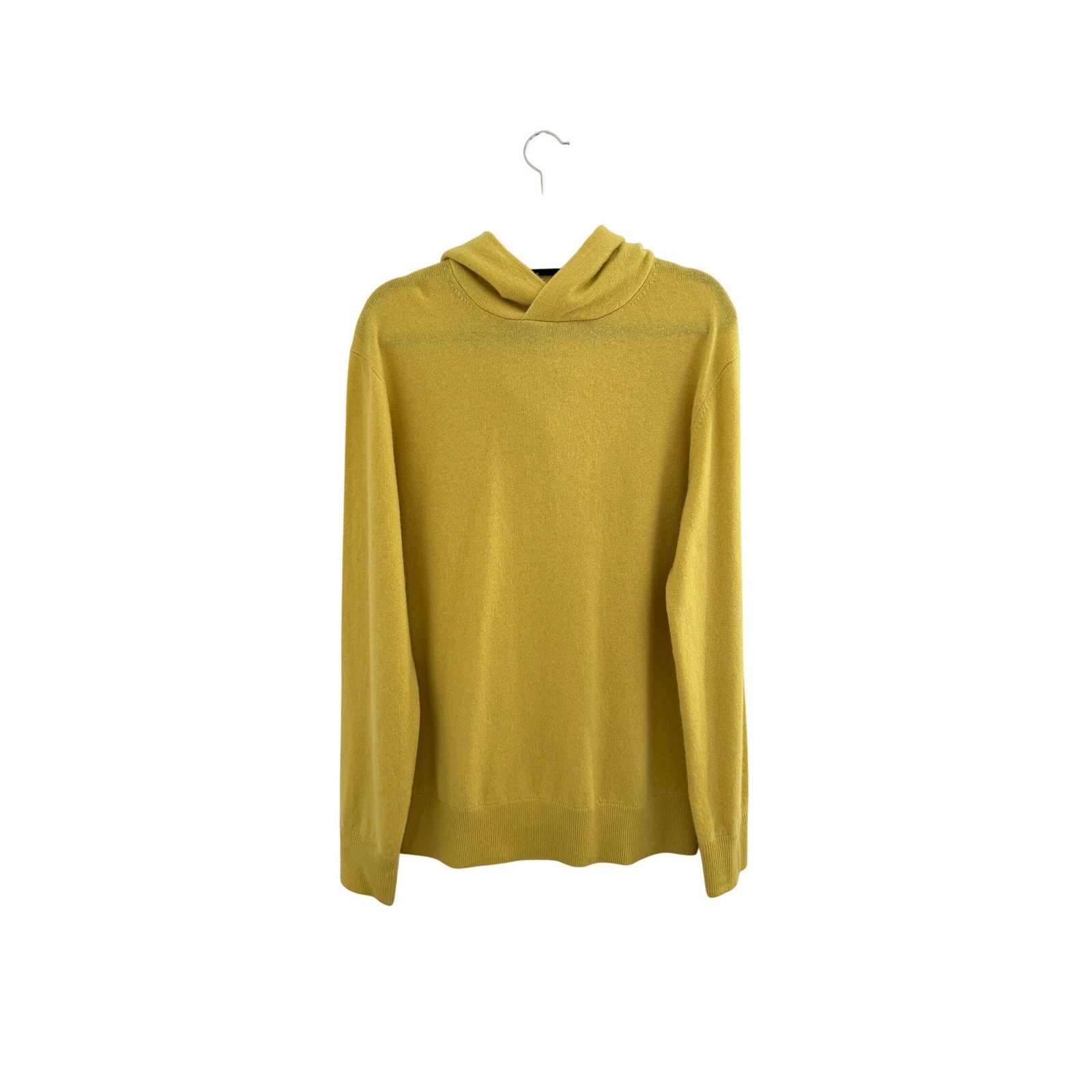 Nwot Asher Golf Mens Sero Cashmere Wool Blend Hoodie Yellow Citron Size M — image 2 of 8